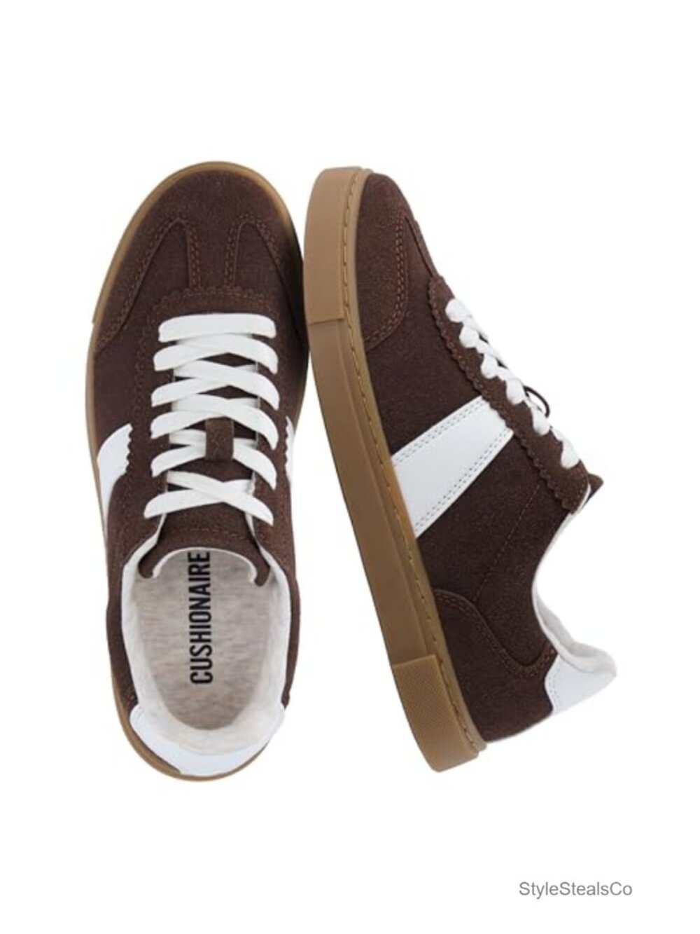 Cushionaire Women's Balance Sneakers Faux Leather Slip Resistant Casual Walking